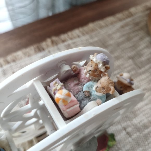 Anthropomorphic Music Box Ferris Wheel Mechanical VTG Family of Bears 8.5" - Picture 8 of 15